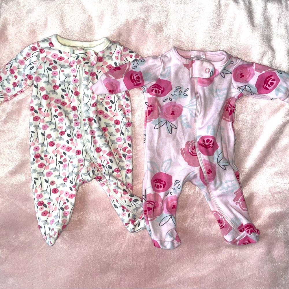 Two sets of premie onesies